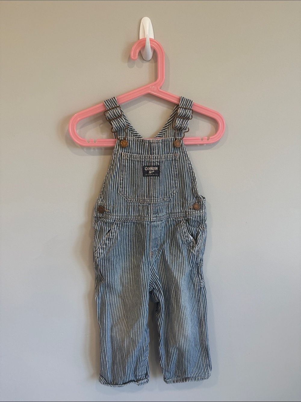 OshKosh B'gosh Blue and White Pinstripe Kids Overalls